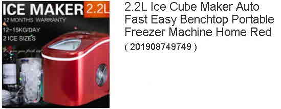2.2L Ice Cube Maker Auto Fast Easy Benchtop Portable Freezer Machine Home Red-S