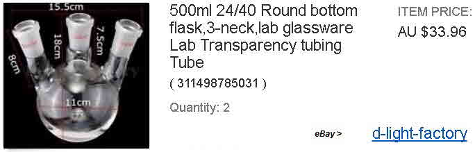 500ml 24-40 Round bottom flask,3-neck,lab glassware Lab Transparency tubing Tube