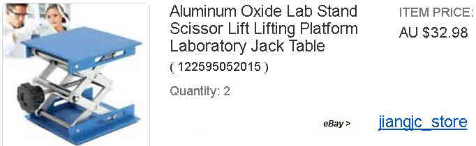 Aluminum Oxide Lab Stand Scissor Lift Lifting Platform Laboratory Jack Table x2
