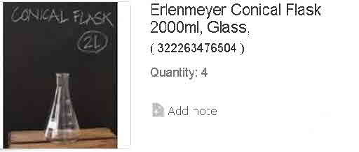 Erlenmeyer Conical Flask 2000ml, Glass-S