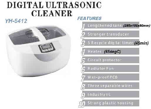 Ultrasonice Cleaner 180W,Heater-Timer YH5412-S