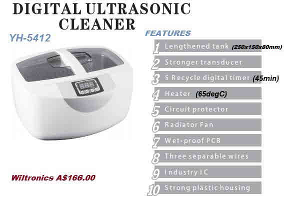 Ultrasonice Cleaner 180W,Heater-Timer YH5412,Wiltronics